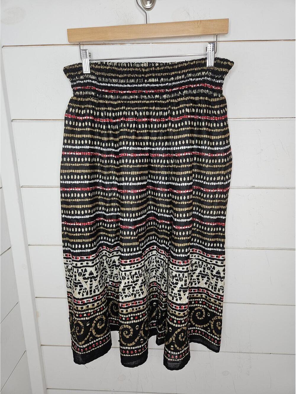 NWOT Style & Co. large petite black white & red midi peasant skirt